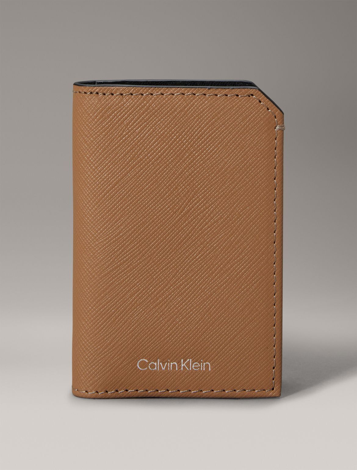 Calvin Klein Men's Refined Saffiano Compact Bifold Wallet - Brown