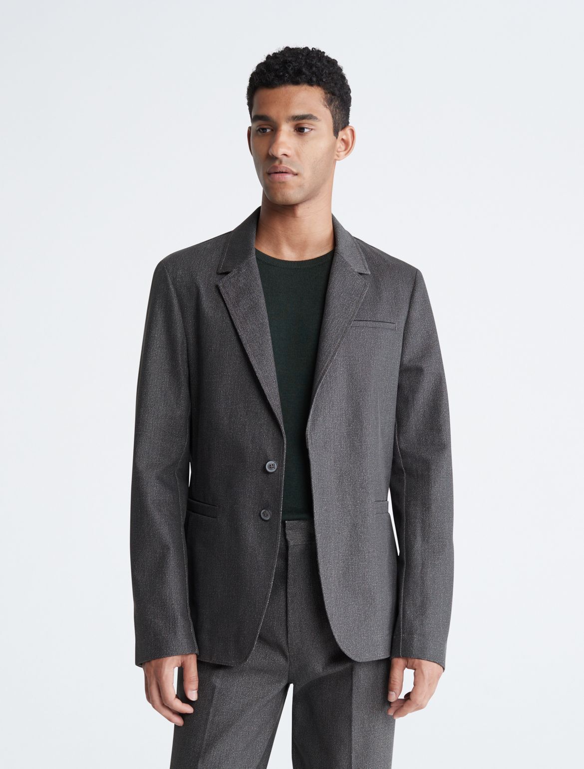 Calvin Klein Men's Structured Unlined Blazer - Grey - XXL