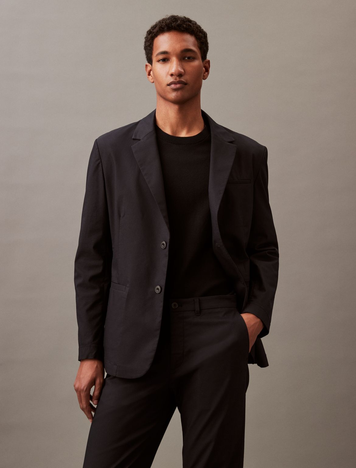 Calvin Klein Men's Cotton Stretch Classic Fit Blazer - Black - XL
