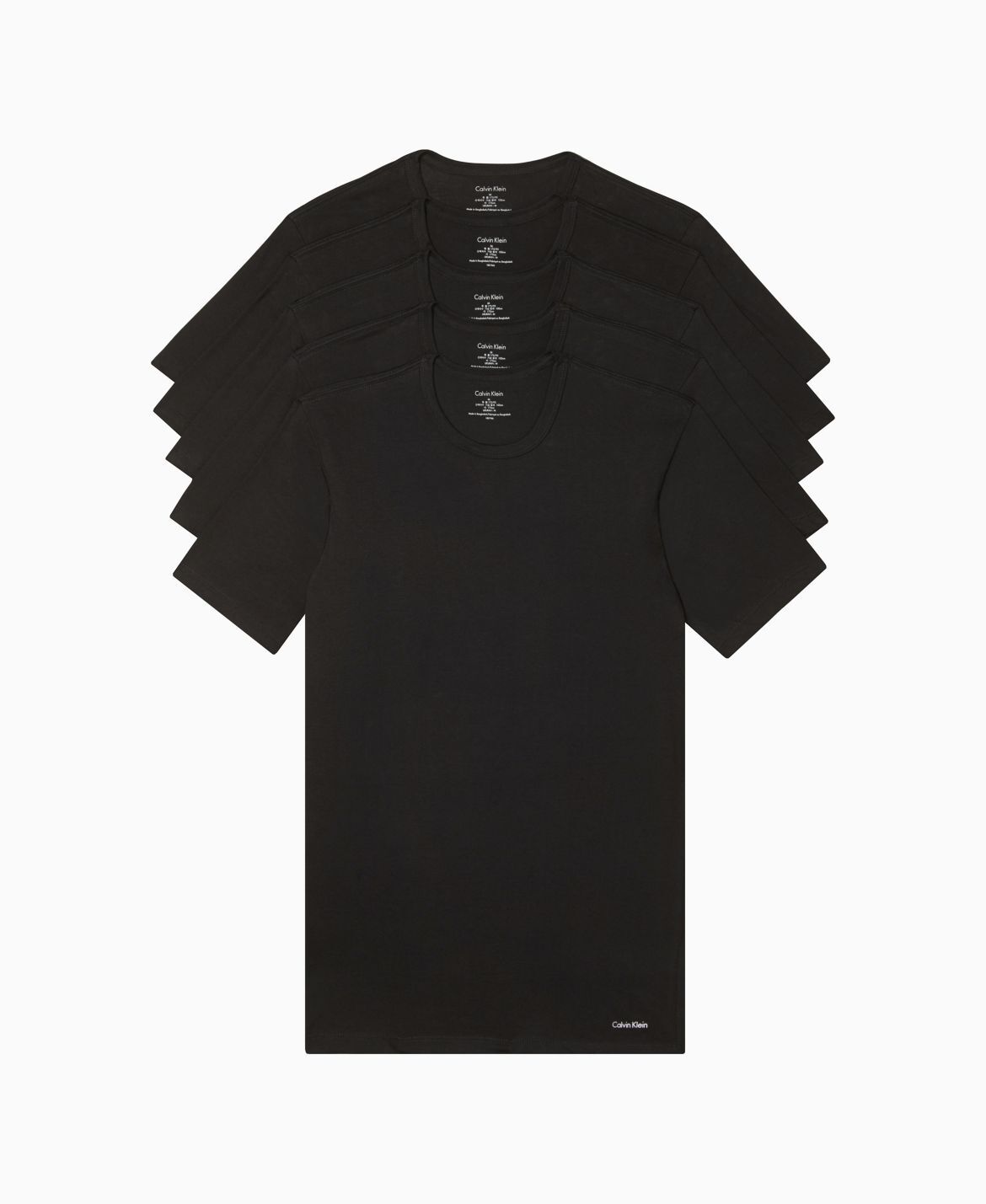 Calvin Klein Men's Cotton Slim Fit 5-Pack Crewneck T-Shirt - Black - S