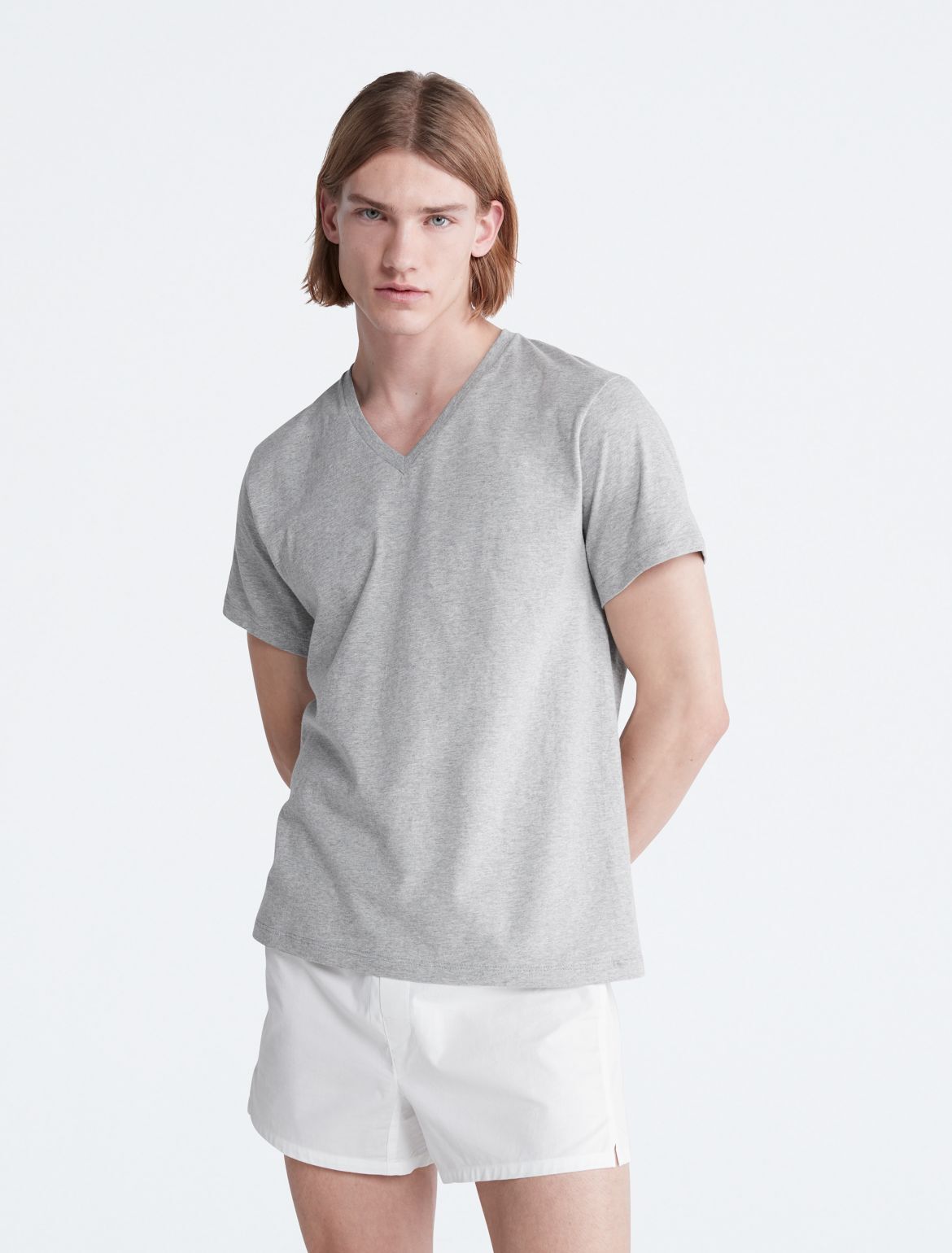 Calvin Klein Men's Cotton Classics 3-Pack V-Neck T-Shirt - Grey - XL