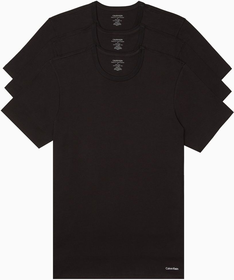 Calvin Klein Men's Cotton Slim Fit 3-Pack Crewneck T-Shirt - Black - XL