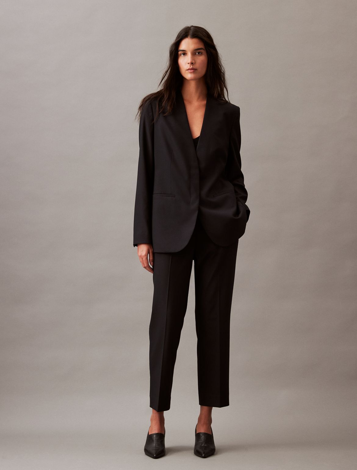 Calvin Klein Women's Refined Stretch Slim Trouser - Black - 30