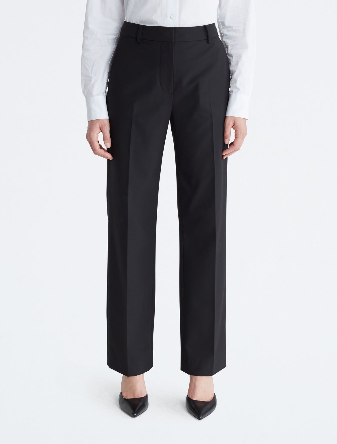 Calvin Klein Women's Refined Stretch Classic Trouser - Black - 27