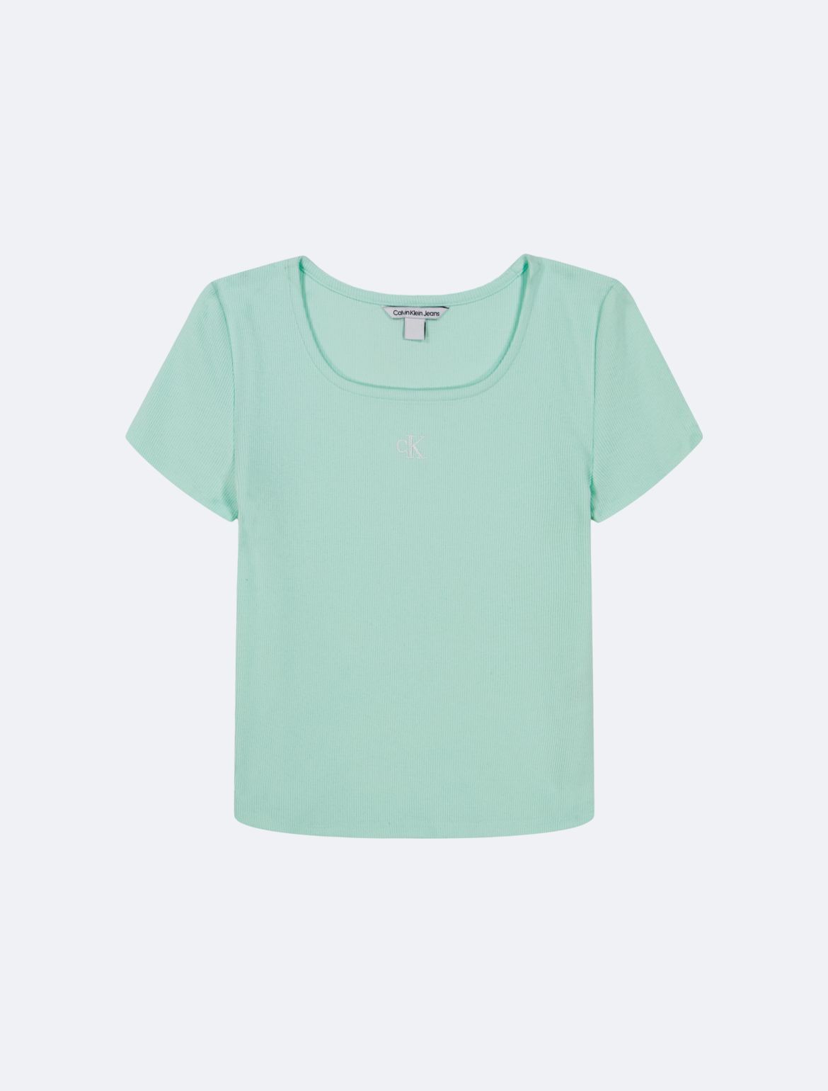 Calvin Klein Girls' Girls Square Neck Baby Tee - Green - S