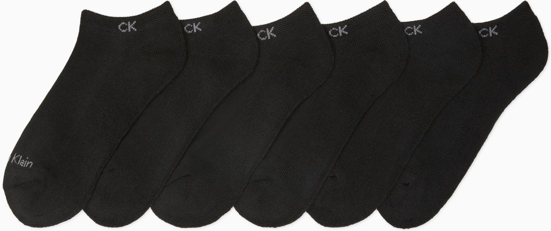 Calvin Klein Women's Basic Cushion No Show 6-Pack Socks - Black