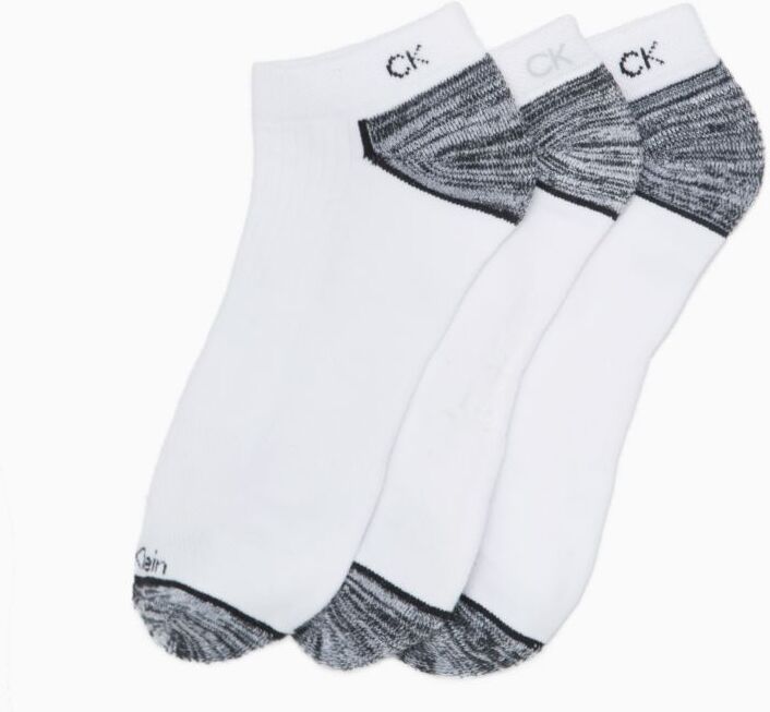 Calvin Klein Men's Performance Microfiber 3-Pack No Show Socks - White