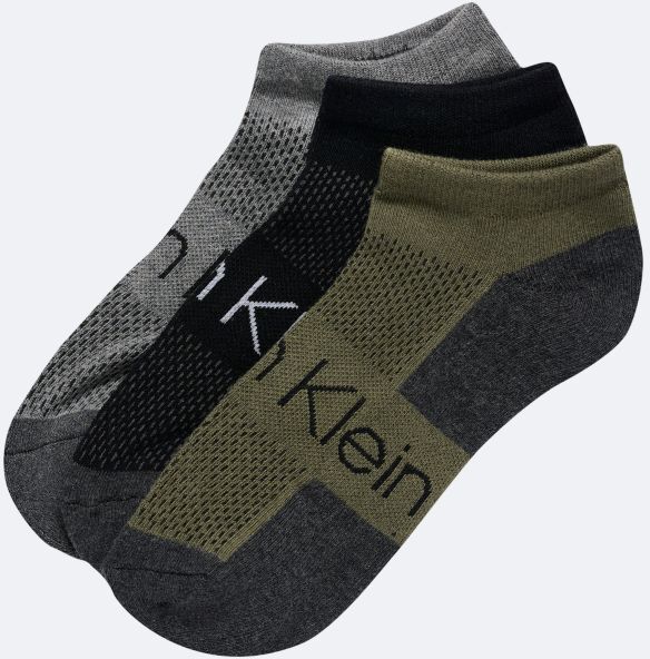 Calvin Klein Men's Cushion 3-Pack No Show Socks - Green