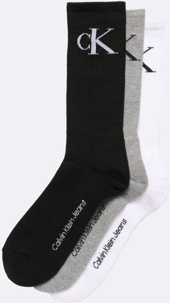 Calvin Klein Men's Monogram Logo Cushion 3-Pack Crew Socks - Black