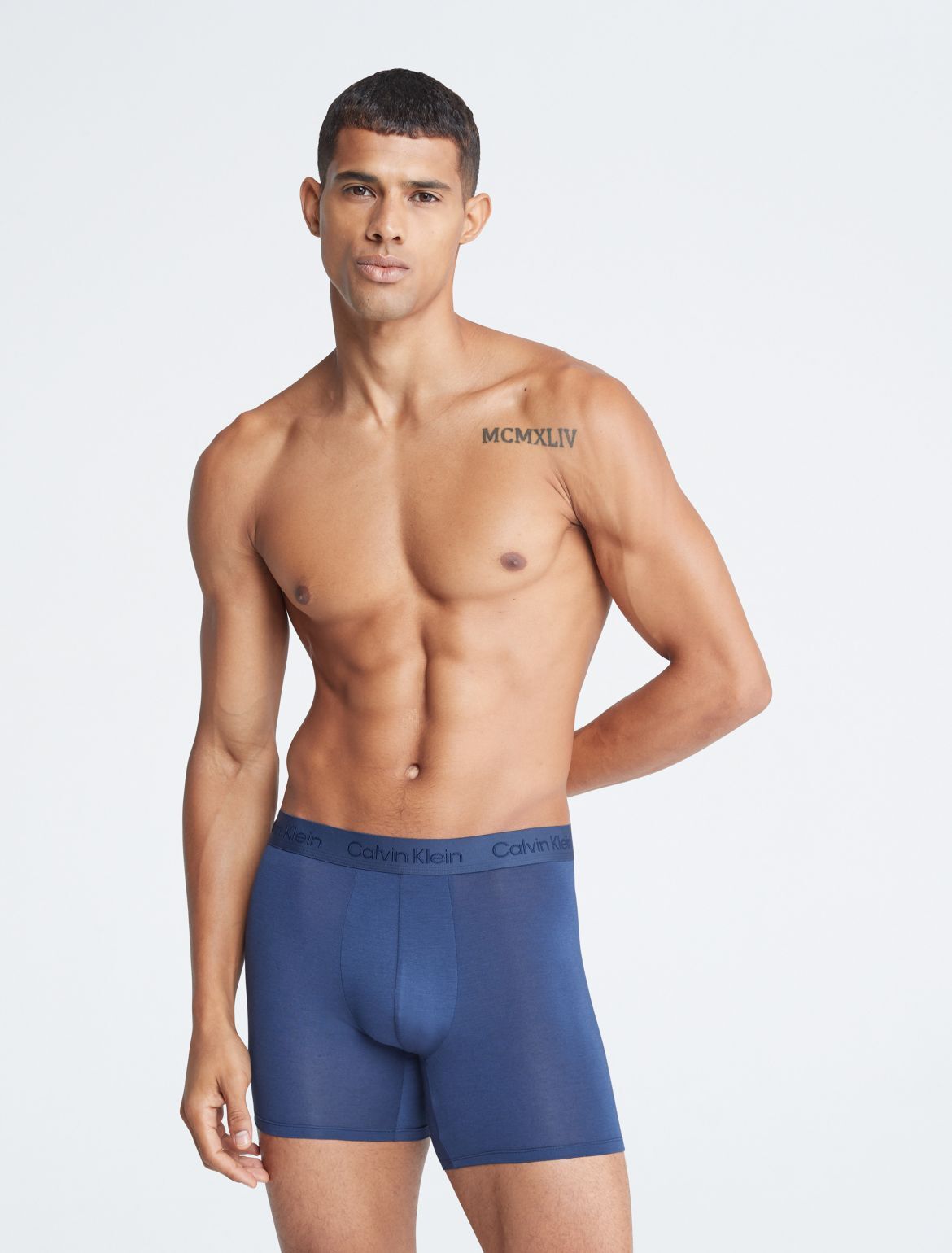 Calvin Klein Men's CK Black Ultra Soft Boxer Brief - Blue - S