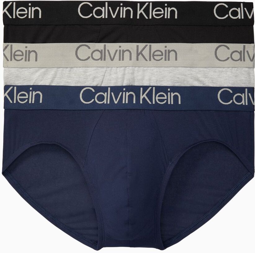 Calvin Klein Men's Ultra-Soft Modern 3-Pack Hip Brief - Blue - M