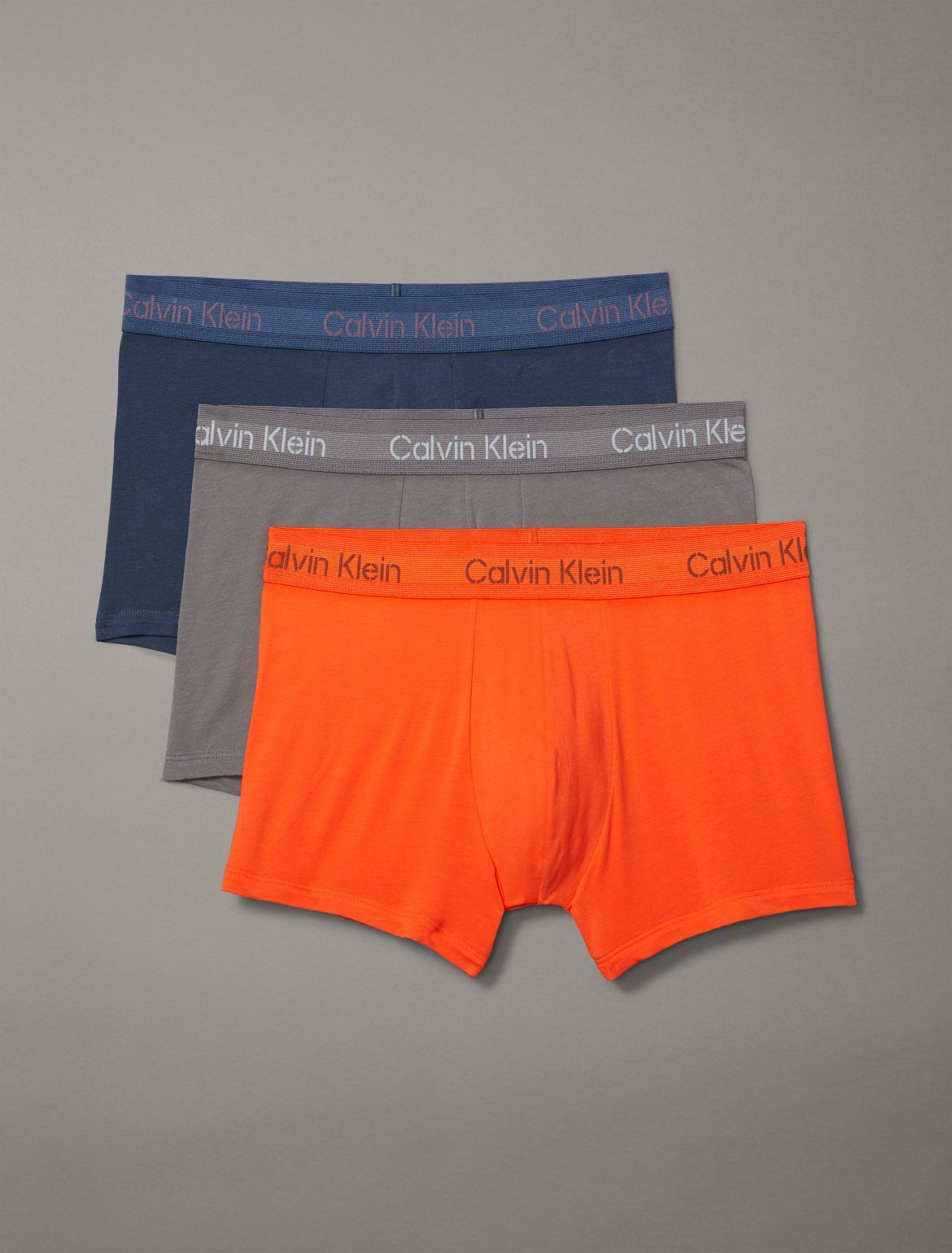 Calvin Klein Men's Stencil Logo Cotton Stretch 3-Pack Trunk - Multi - M