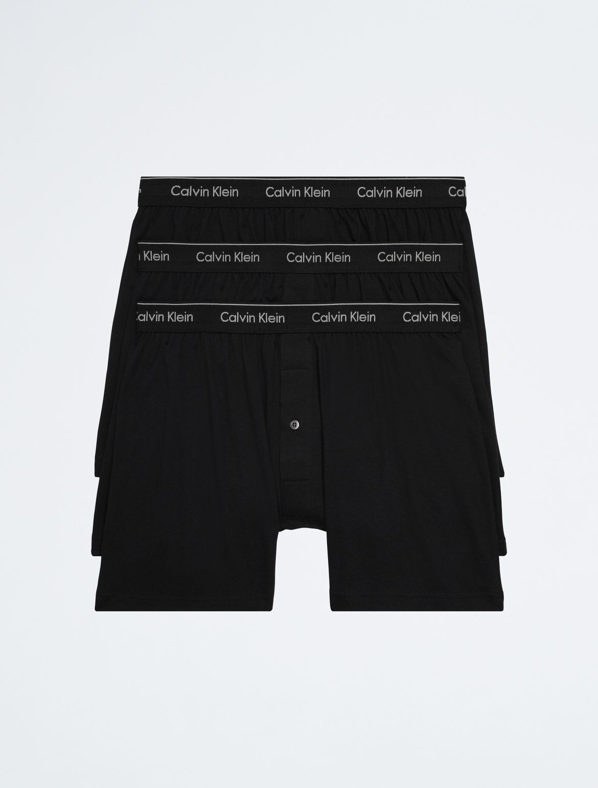 Calvin Klein Men's Cotton Classics 3-Pack Knit Boxer - Black - XL