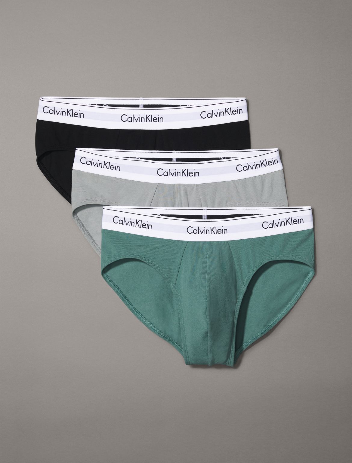 Calvin Klein Men's Modern Cotton Stretch 3 Pack Hip Brief - Multi - S