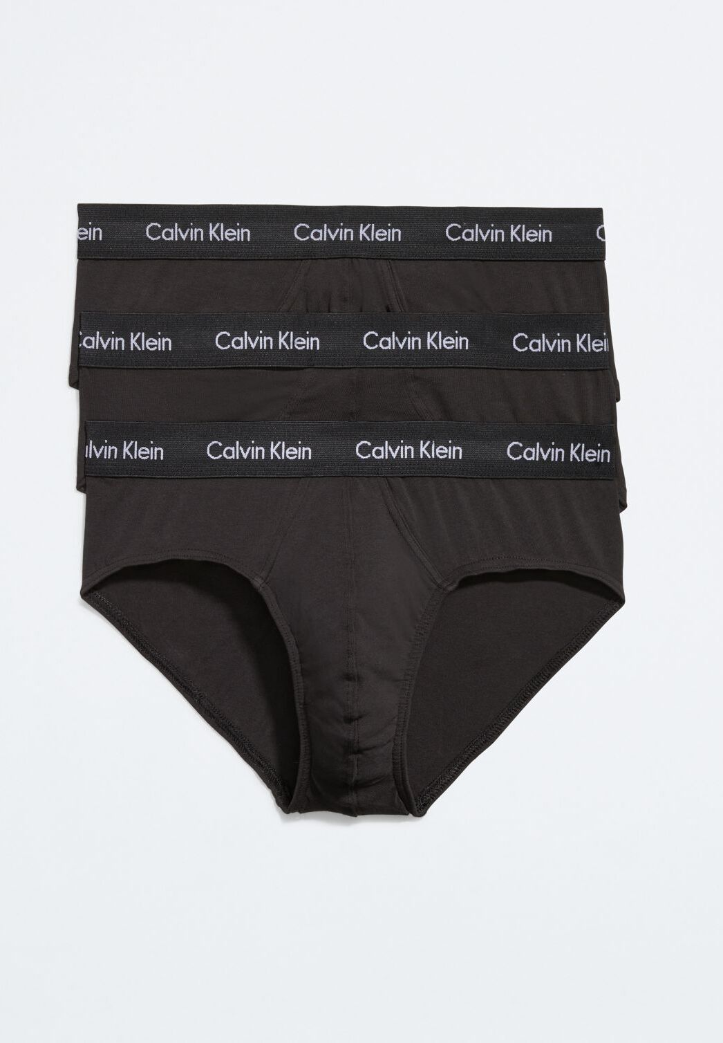 Calvin Klein Men's Cotton Stretch 3-Pack Hip Brief - Black - L