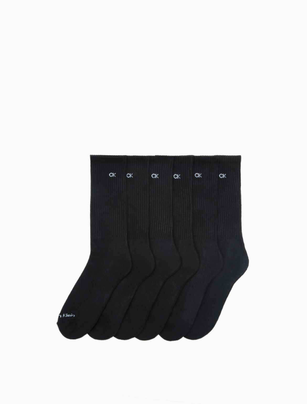 Calvin Klein Men's Cushion 6 Pack Crew Socks - Black