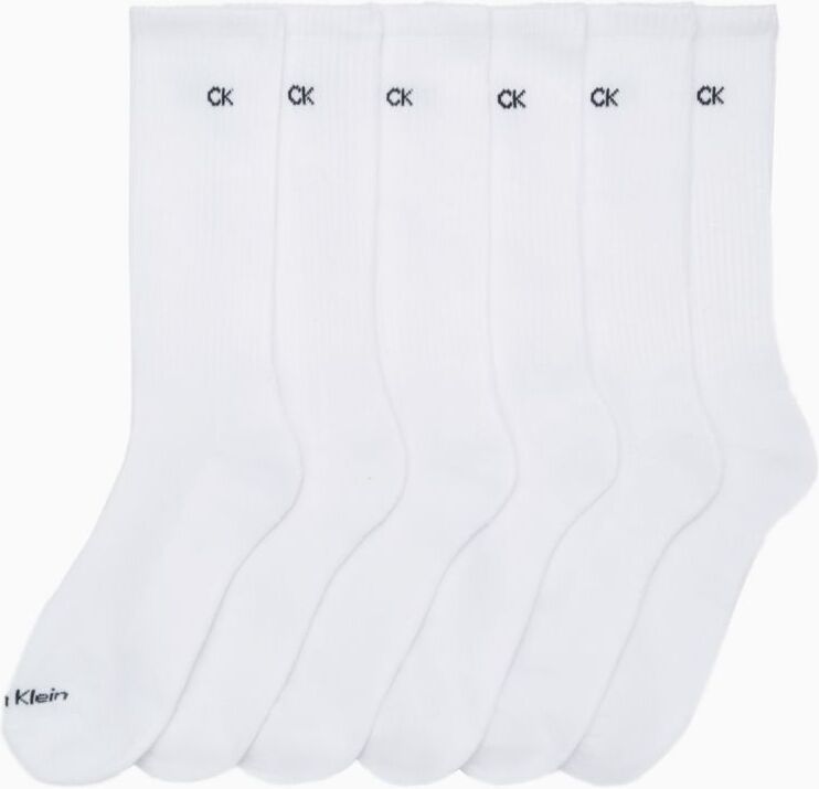 Calvin Klein Men's Cushion 6 Pack Crew Socks - White