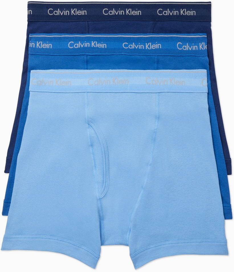 Calvin Klein Men's Cotton Classics 3-Pack Boxer Brief - Blue - XL