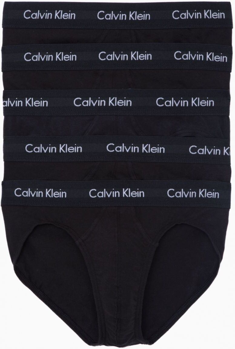 Calvin Klein Men's Cotton Stretch 5-Pack Hip Brief - Black - M