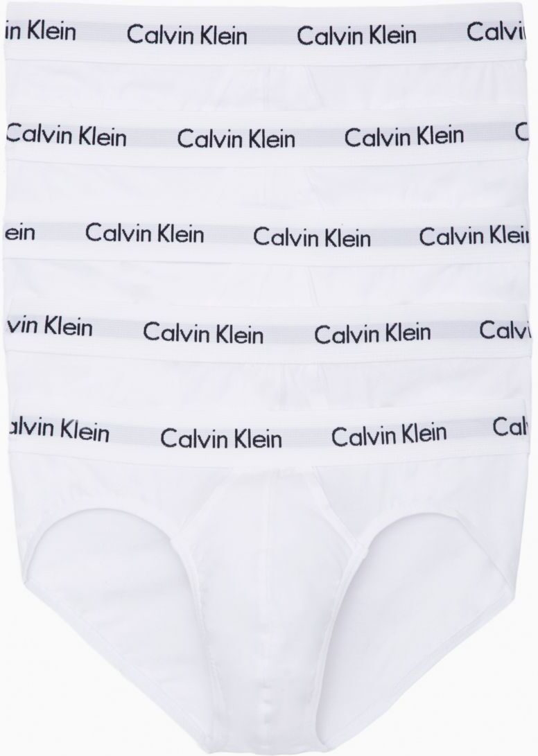 Calvin Klein Men's Cotton Stretch 5-Pack Hip Brief - White - L