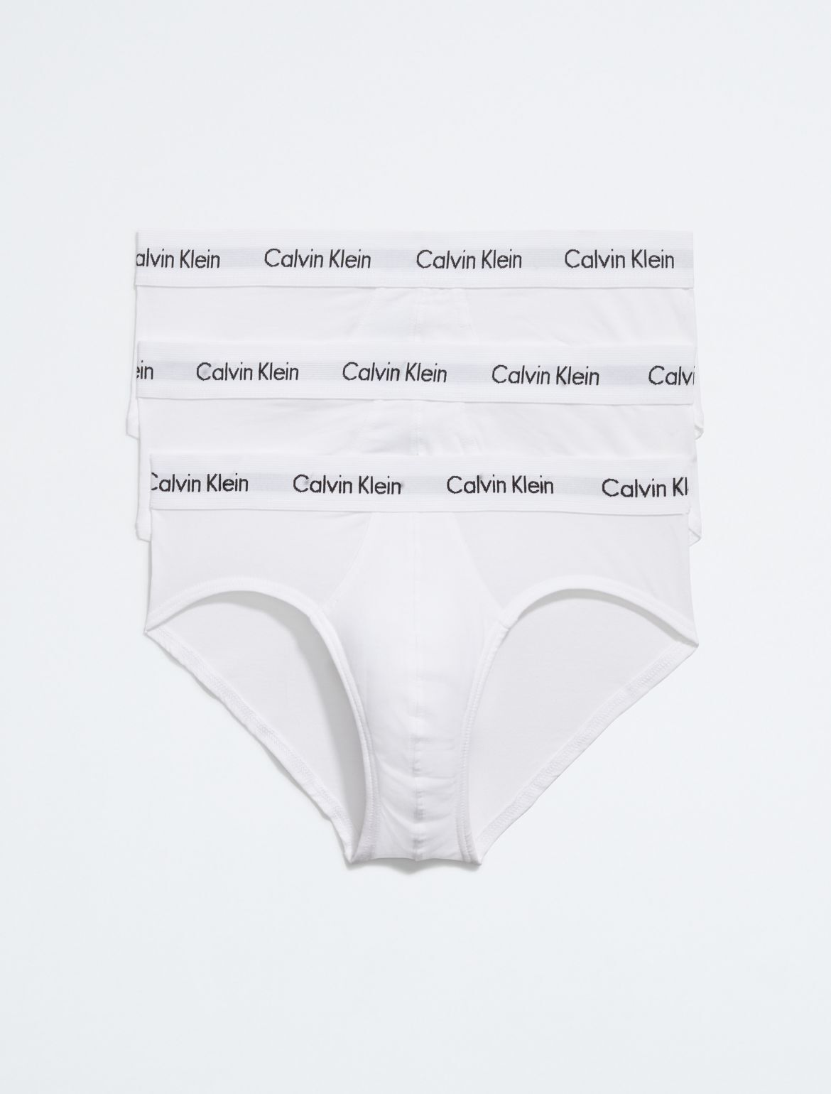 Calvin Klein Men's Cotton Stretch 3-Pack Hip Brief - White - L