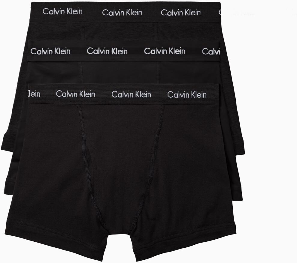 Calvin Klein Men's Cotton Stretch 3 Pack Trunk - Black - XXL