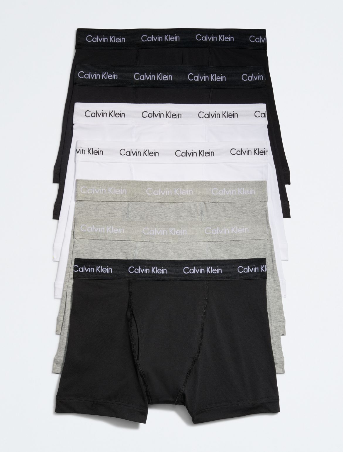 Calvin Klein Men's Cotton Stretch 7-Pack Trunk - Grey - XL