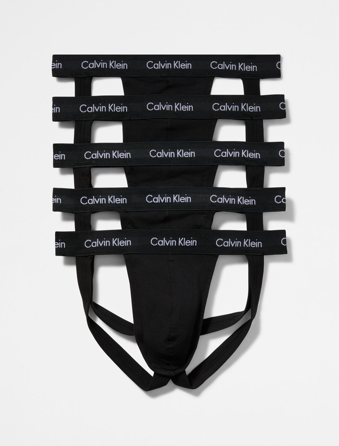 Calvin Klein Men's Cotton Stretch 5-Pack Jock Strap - Black - XL