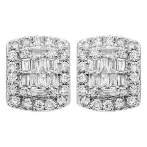 HipHopBling Baguette Rectangle Diamond Earrings .94cttw 10K White Gold