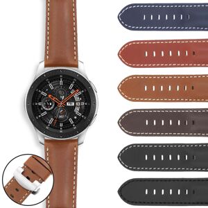 Strapsco DASSARI Smooth Leather Strap for Samsung Galaxy Watch (46mm Silver)