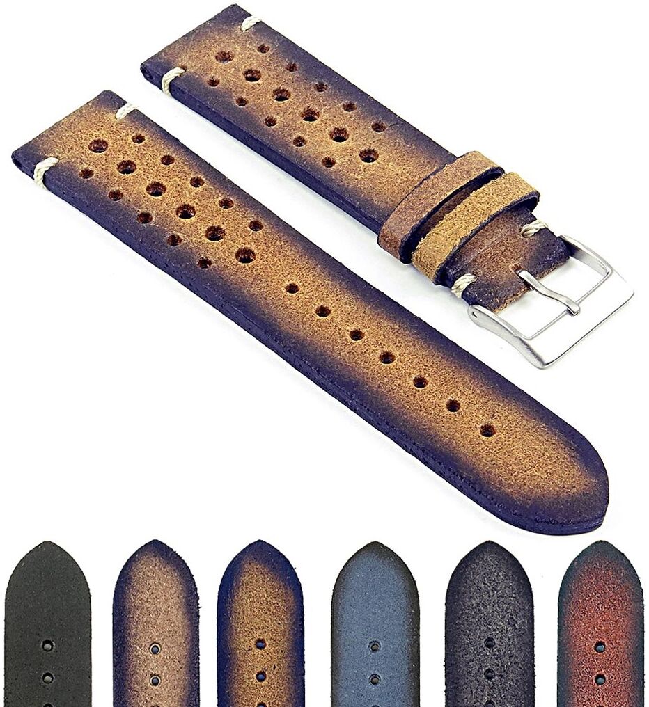 Strapsco DASSARI Speedster Perforated Vintage Leather Rally Strap