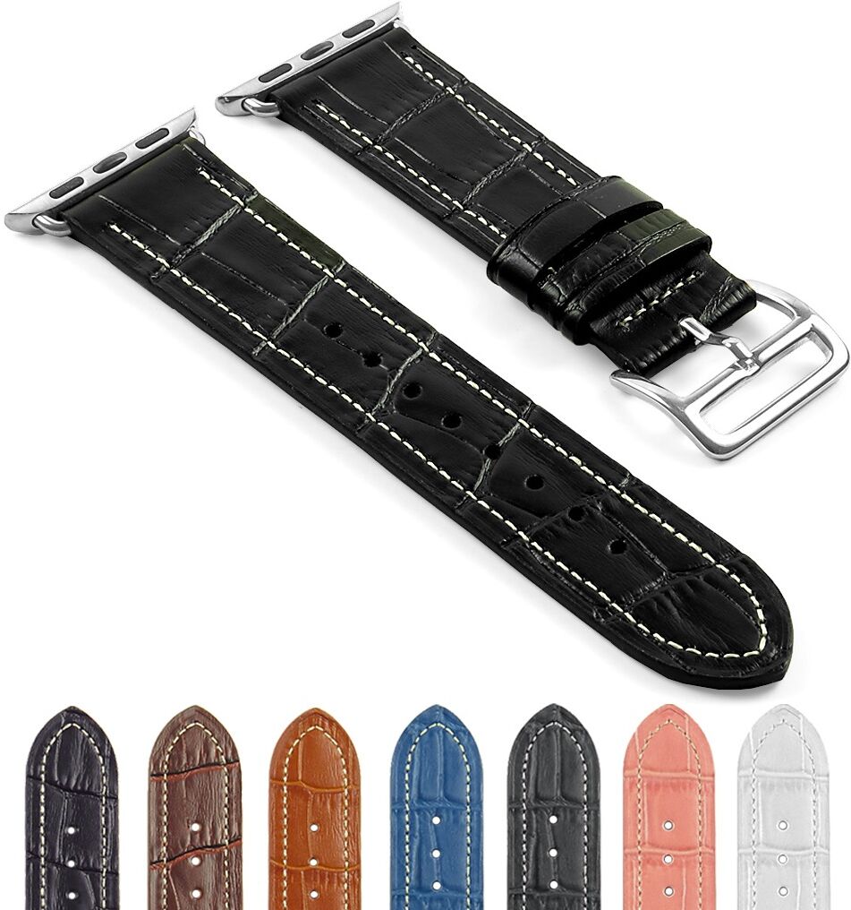 Strapsco DASSARI Croc Embossed Leather Strap for Apple Watch