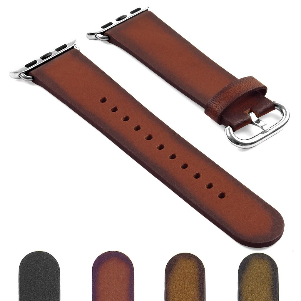 Strapsco DASSARI Vintage Italian Leather Strap For Apple Watch