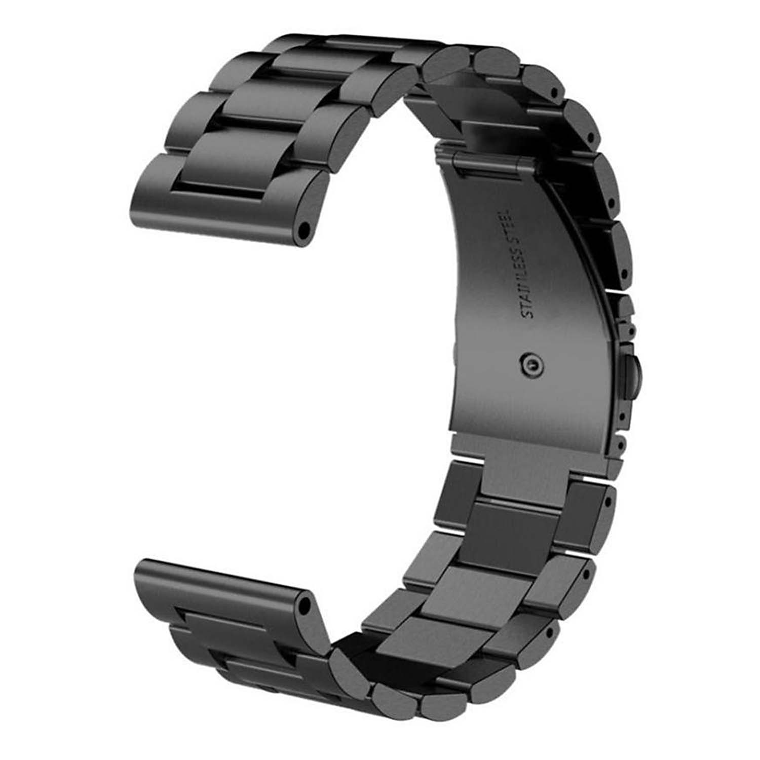 Strapsco Black Stainless Steel Bracelet for Garmin Fenix 3 / 3 HR / 5X / 5X Plus / 6X