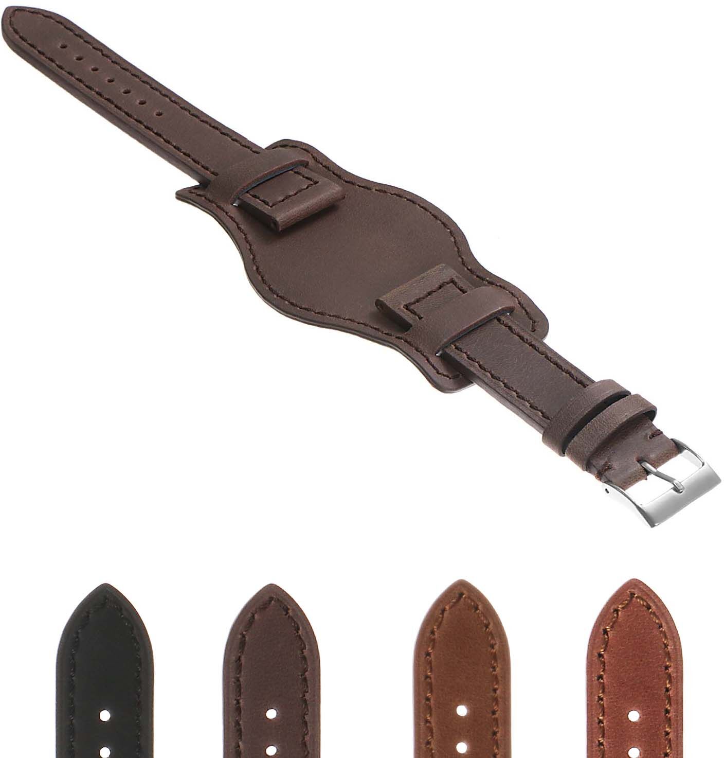 Strapsco DASSARI Legend Vintage Leather Bund Watch Strap