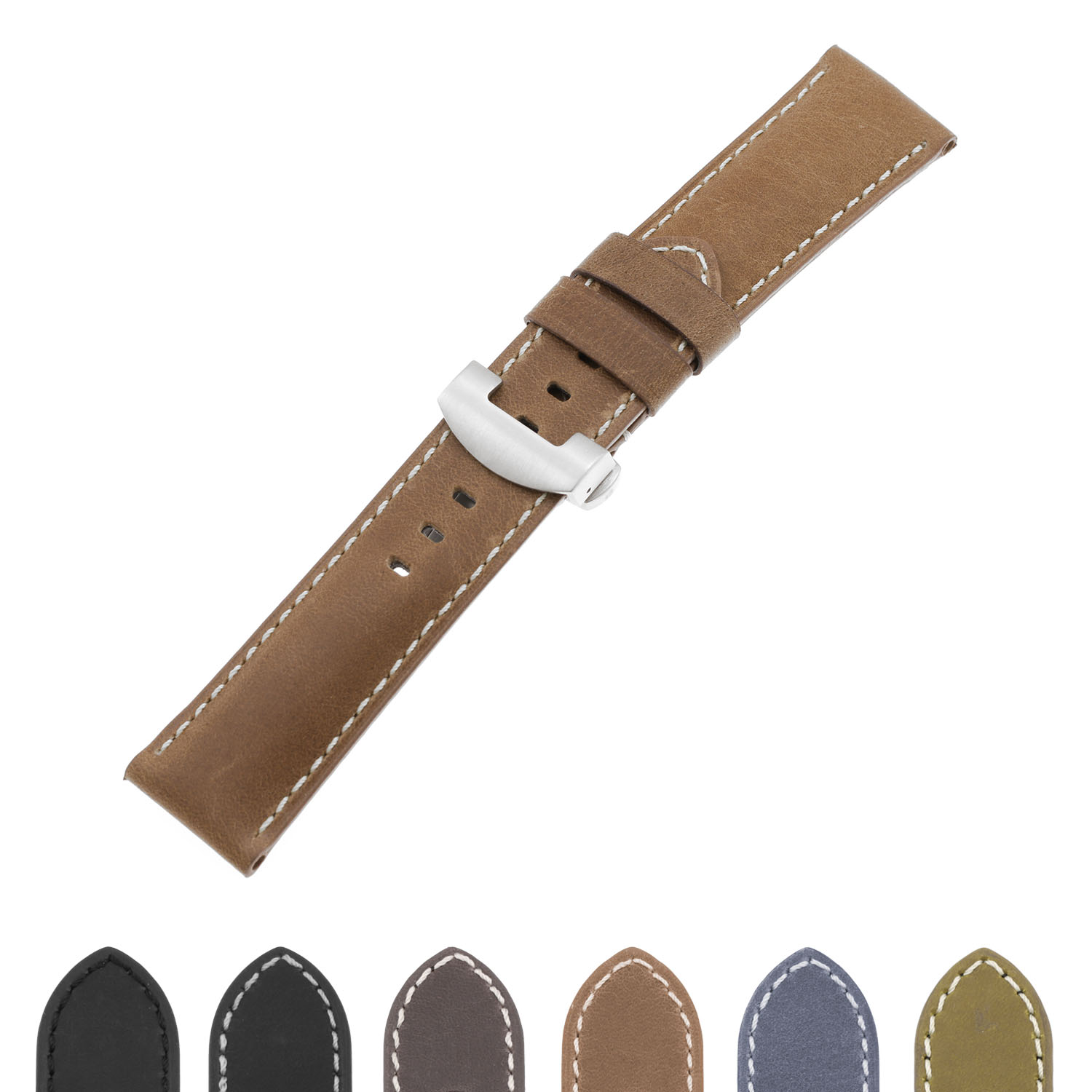 Strapsco DASSARI Vintage Leather Strap for Samsung Gear S3 Classic