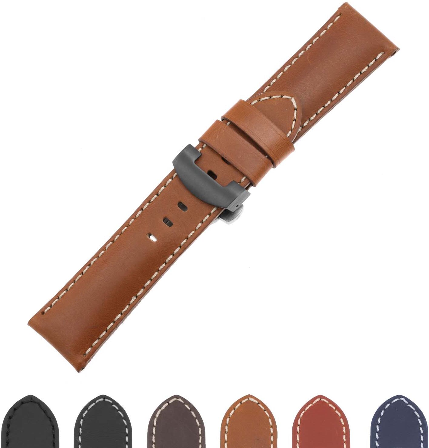 Strapsco DASSARI Smooth Leather Strap for Samsung Gear S3 Frontier