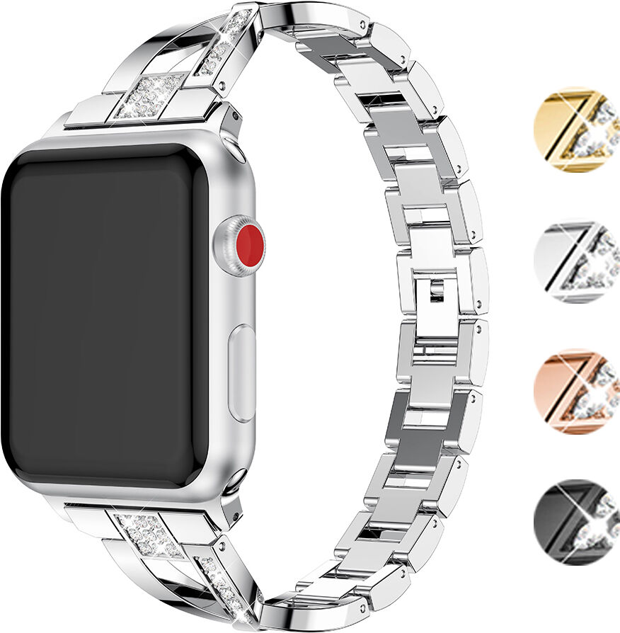 Strapsco Alloy Bracelet with Rhinestones for Apple Watch