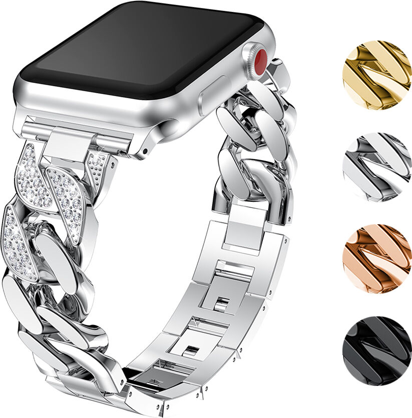 Strapsco Alloy Link Band with Rhinestones for Apple Watch