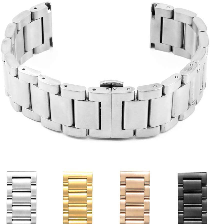 Strapsco Stainless Steel Bracelet for Garmin Vivoactive 4S & Vivomove 3S