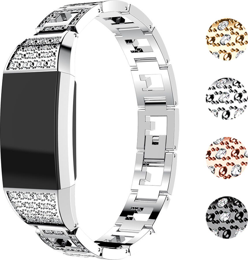 Strapsco Alloy Band with Rhinestones for Fitbit Charge 2