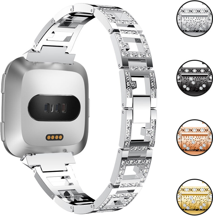 Strapsco Alloy Link Band w/ Rhinestones for Fitbit Versa & Versa 2