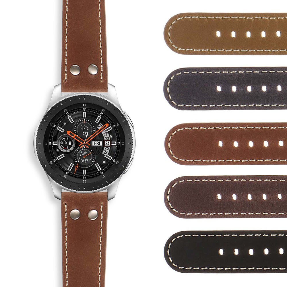 Strapsco DASSARI Vintage Leather Pilot Watch Band for Samsung Galaxy Watch