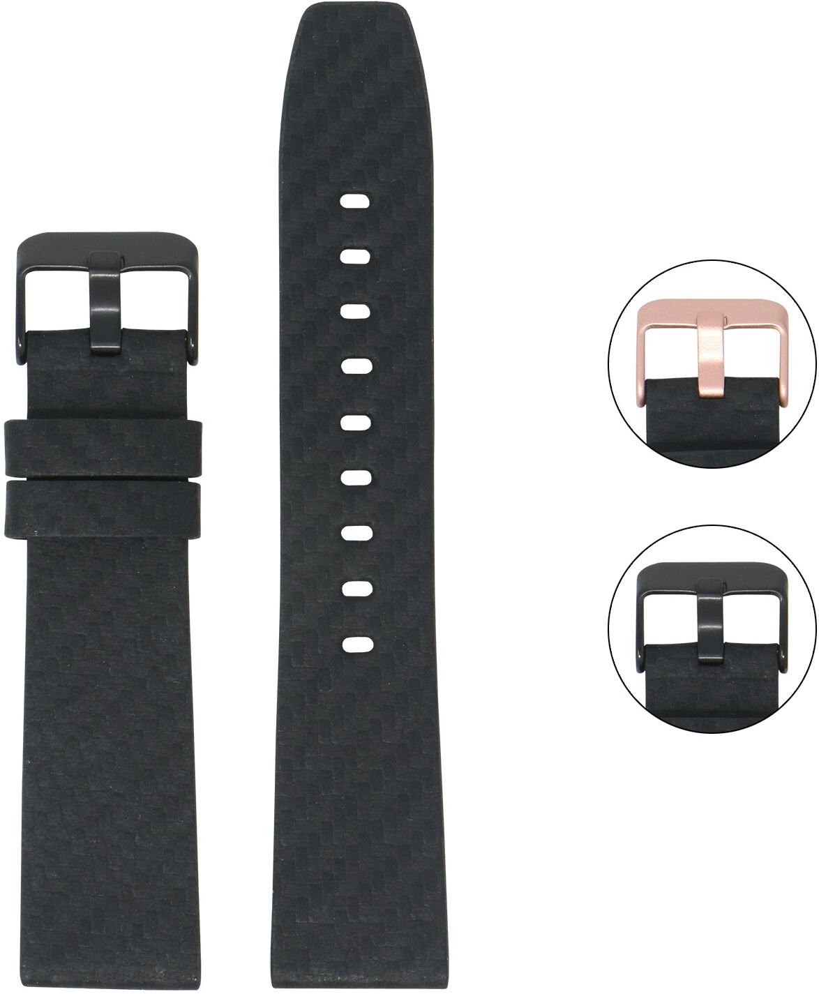 Strapsco Carbon Fiber Embossed Leather Strap for Fitbit Versa & Versa 2