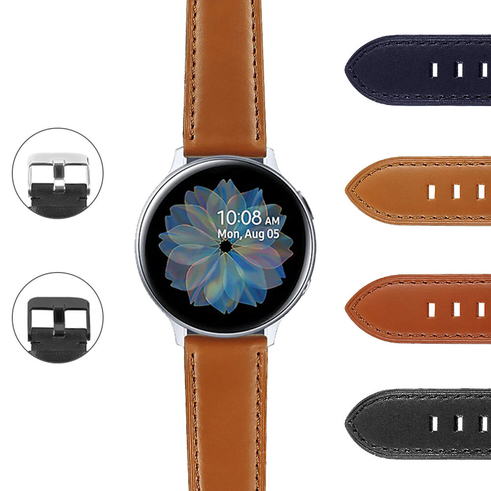Strapsco DASSARI Italian Leather Strap for Samsung Galaxy Watch Active2