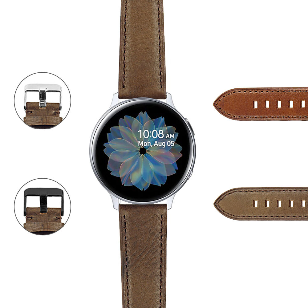 Strapsco DASSARI Italian Vintage Leather Strap for Samsung Galaxy Watch Active2