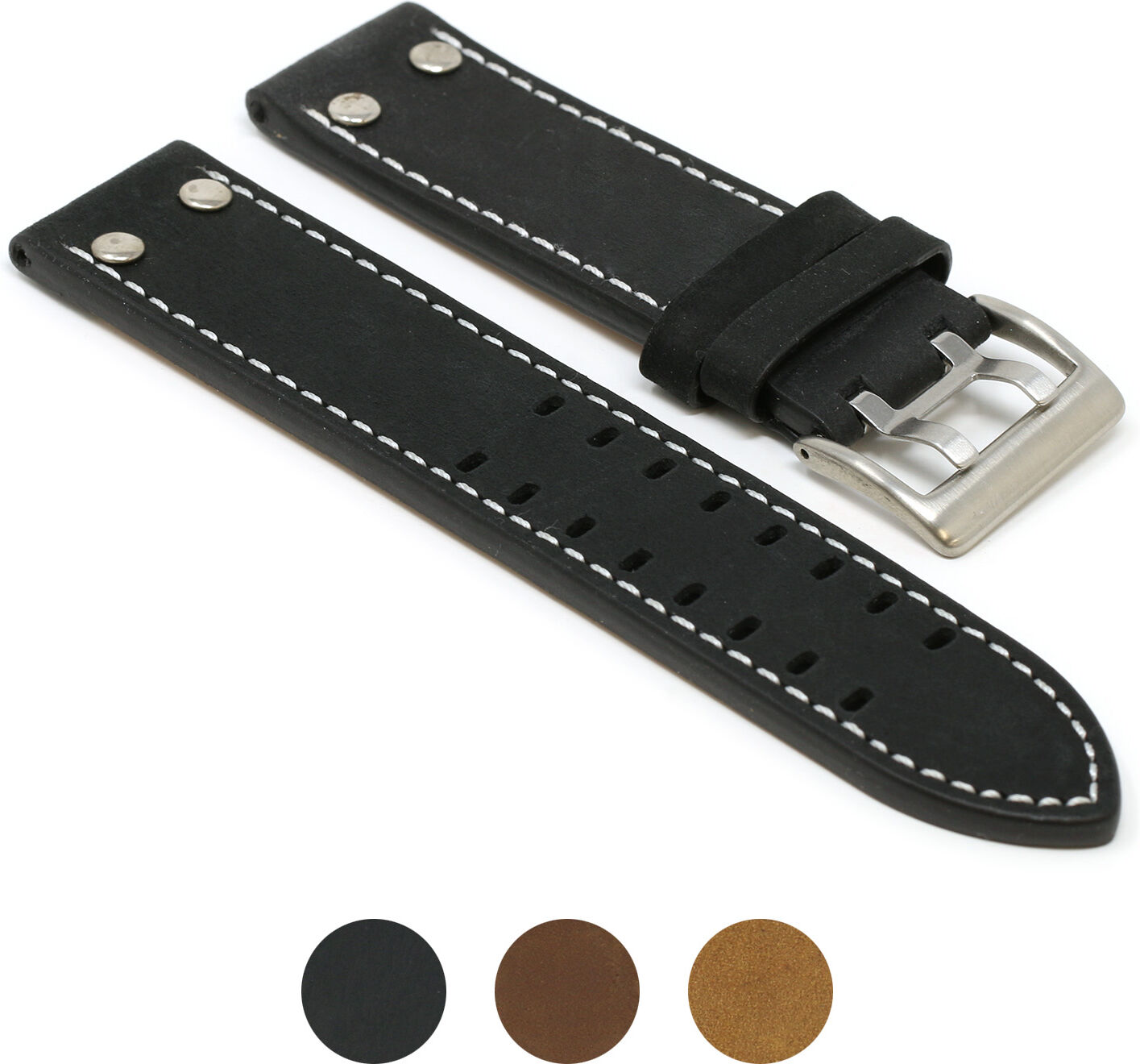 Strapsco Vintage Leather Strap for Hamilton Khaki Field Watch