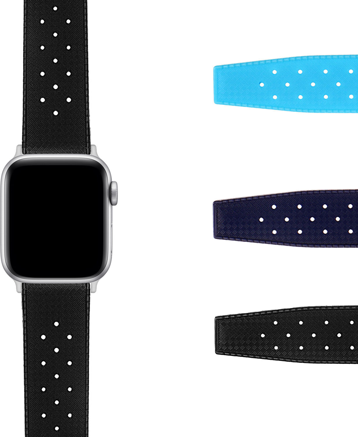 Strapsco Vintage Style Perforated Rubber Rally Strap for Apple Watch