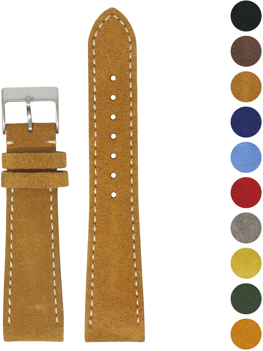 Strapsco 22mm Suede Smart Watch Strap (Short, Standard, Long)