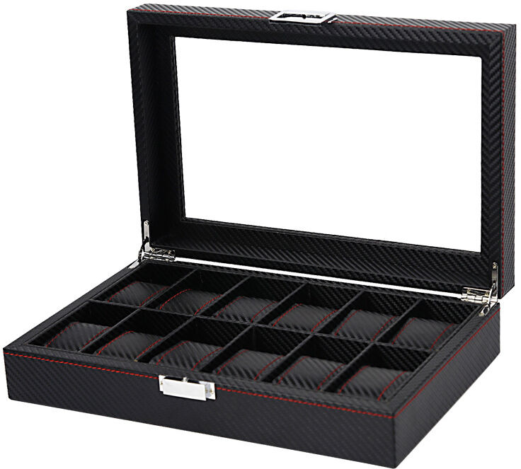 Strapsco Carbon Fiber Watch Box for 12 Watches